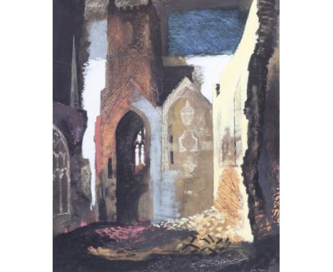 After John Egerton Christmas Piper (1903-1992), colour print, 'St. Mary le Port, Bristol'. The original dated 1940, facsimile