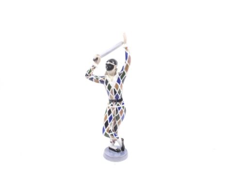 A vintage Bing & Grondahl 'Harlequin' porcelain figure. #2354 HC. H28cm