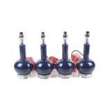 A set of four India Jane London glass table lamps. Boxed, as new. Item #L871167DB.