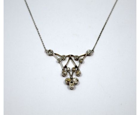A DIAMOND NECKLACE, comprising of old cut diamonds, estimate total diamond weight 1.80ct, I-J colour, SI2-P1 clarity, chain s
