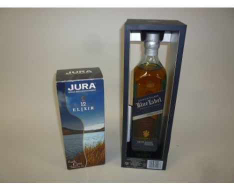 JOHNNIE WALKER BLUE LABEL BLENDED SCOTCH WHISKY, one bottle, Limited Edition inscribed bottle number PD71048, in presentation