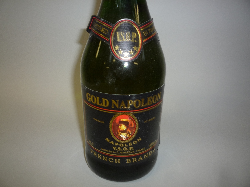 GOLD NAPOLEON FRENCH BRANDY, nine bottles, various levels (9)