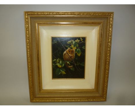 MICHAEL JACKSON (b1961-), 'Dormouse' oil on board, label on reverse, approximately23.5cm x 18cm