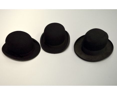 A DUNN & CO LONDON BOWLER HAT, long oval, a Samson fine fur felt bowler hat and a G A & Co, light weight bowler hat (3)