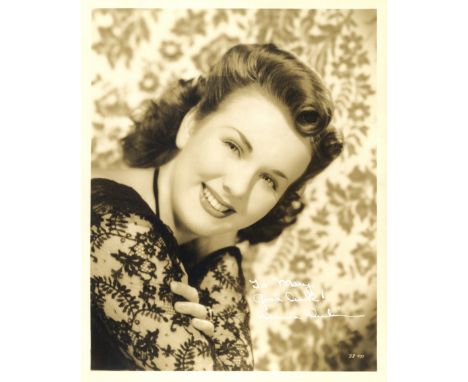 DURBIN DEANNA: (1921-2013) Canadian-born American Singer &amp; Actress, Academy Award winner. Vintage signed and inscribed se