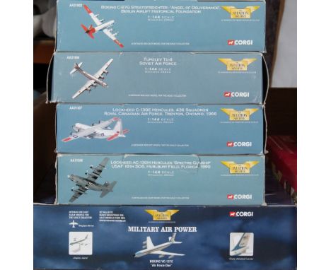 Corgi, The Aviation Archive, five 1/144 scale diecast aircraft: includes Boeing C-97G Stratofreighter, Tupolev TU-4, Lockheed