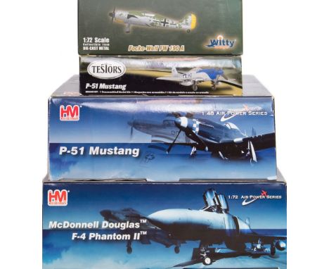 Hobby Master, Witty Wings and Testors, 1/48 and 1/72 scale diecast aircraft:, includes Focke Wulf FW190A, P-51 Mustang, McDon