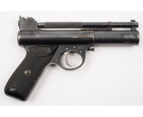 A  post-war Webley & Scott 'Mark 1' .177 cal air pistol:, number 245 with chequered black plastic two piece grips, retains mu