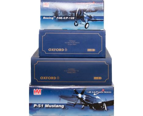 Hobby Master, and Oxford, 1/48 and 1/72 scale diecasts: include, Boeing F4B-4/P-12E, P-51 Mustang, De Havilland Puss Moth and