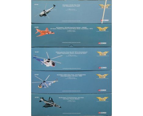 Corgi, The Aviation Archive, five 1/72 scale diecast jets and helicopters: includes Sikorksy VH-3D U.S. Presidential Flight, 