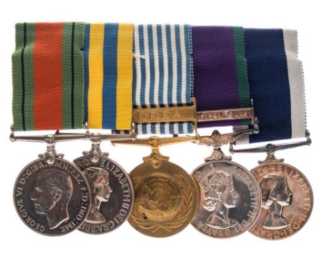 A WWII/Korea group of  five 'MX887439 R K Cranch Shpt Art HMS Orion:, comprising 1939-45 War Medal (unnamed), Korea Medal, UN