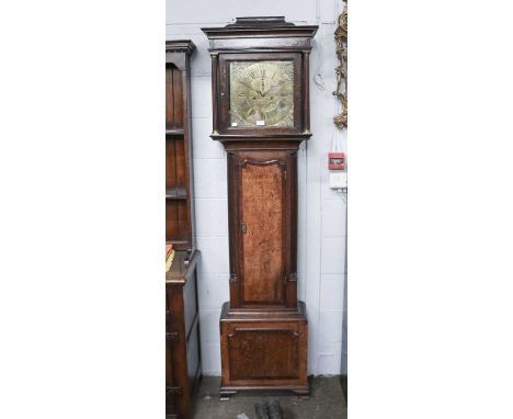 An Oak Eight Day Longcase Clock, circa 1770, 13" brass dial, signed Jno Stanyer, NantwichCase faded in parts, trunk door slig