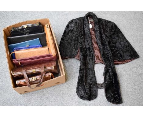 Assorted 20th Century Decorative Textiles, Costume and Sari Silk comprising Mappin &amp; Webb lizard skin handbag and other l