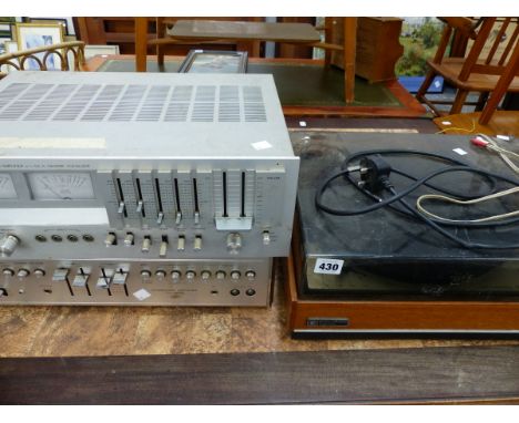 A GOLDRING TURNTABLE, JVC AMPLIFIER ETC.