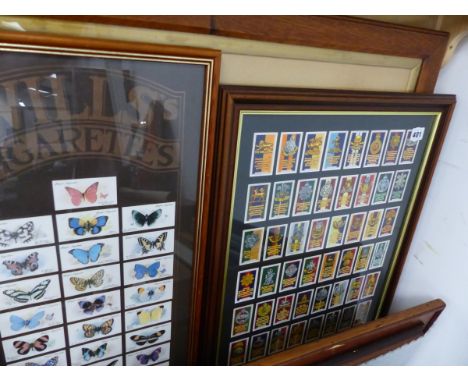 FRAMED CIGARETTE CARDS AND A PRINT. 