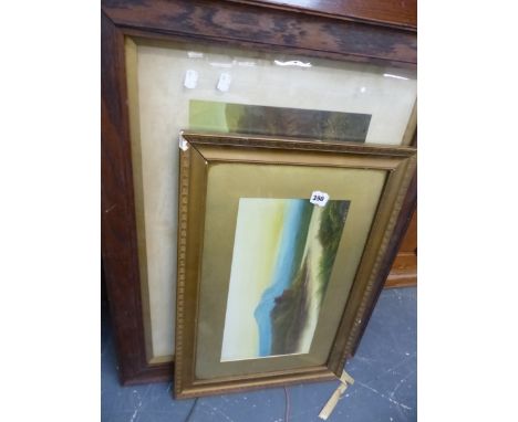 A WATERCOLOUR SIGNED HAYS AND A PRINT. 