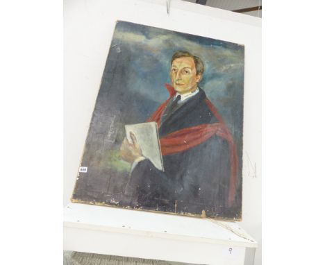 OIL ON CANVAS PORTRAIT OF AN ACADEMIC. 