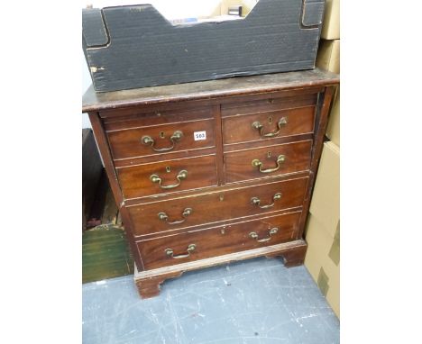 AN ANTIQUE MAHOGANY CONVERTED COMMODE. 