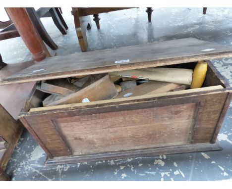 A SMALL BOX OF TOOLS. 