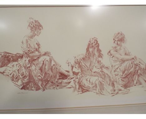 A Framed Russell Flint Print, Signed by The Artist. 