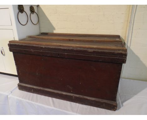 A Stained Pine Travelling Trunk.