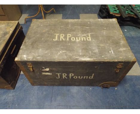 An Iron Mounted Wooden Travelling Trunk. 