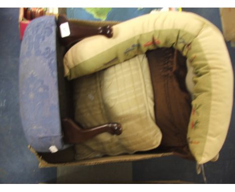 A Box Containing Draught Excluder Stool Cushions.