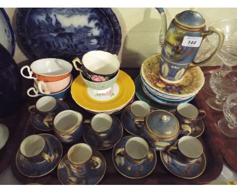 A Tray of Floral Tea Ware, Noritake Coffee Service Etc. 