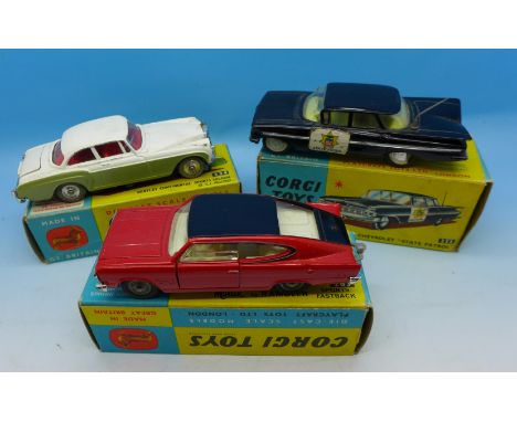 Three Corgi Toys vehicles, 223, 224 and 263, boxed