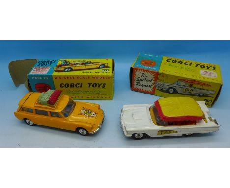 Two Corgi Toys vehicles, 430 Bermuda Taxi and 436 Citroen Safari, boxed