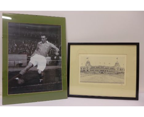 A Stephen Wiltshire Limited Edition print, Wembley Towers and a Stanley Matthews print