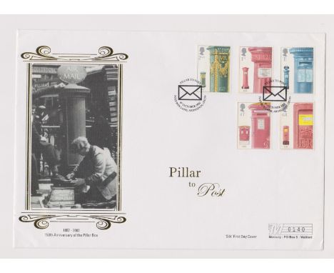 FDCs 2001 (8 October) 150th Anniversary of the Pillar Box, Mercury Silk FDC with post box lane Abingdon H/S