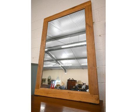 A large rectangular mirror in jointed elm frame, 150 x 100 cm