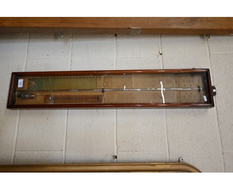 A Victorian Admiral Fitzroy barometer in glazed teak case,&nbsp;90 cm high