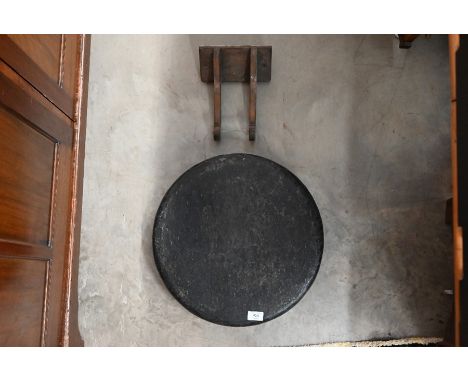 A 44 cm dinner gong on wall-bracket