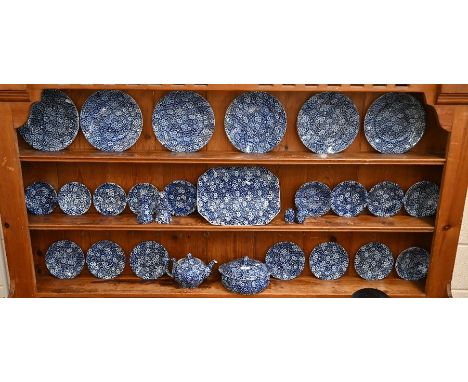 A Burleigh Pottery 'Calico' pattern part dinner service (31 pieces including covers)