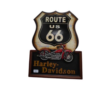 HARLEY DAVIDSON ROUTE 66 SIGN 55cm X 40cm 