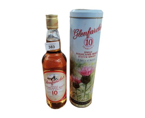 BOTTLE OF GLENFARCLAS SINGLE HIGHLAND MALT SCOTCH WHISKY 10 YEARS OLD 