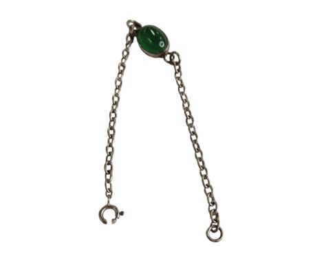 VINTAGE SILVER AND JADE BRACELET 