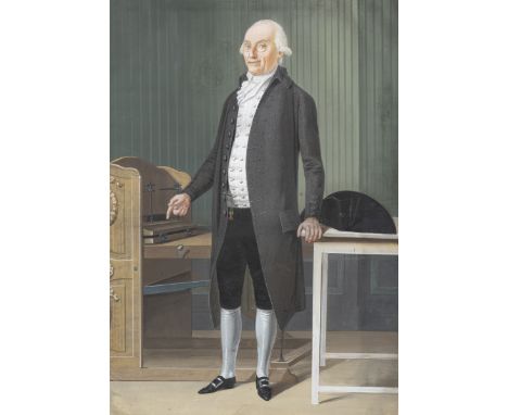 Reinhold, Johann Friedrich (attr.)Neustadt 1744 - Gera 180766 x 46 cmPortrait des Buchdruckers Joh. Gottfried Freytag (geb. 1
