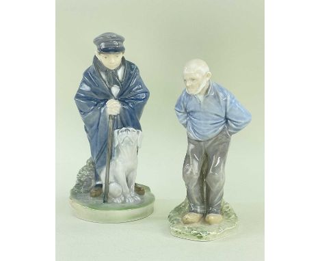 ROYAL COPENHAGEN FIGURES comprising rare Older Man, numbered 1001, designed by Christian Thomsen, 16cms high, together with S