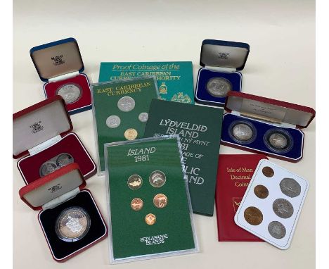 ROYAL MINT PROOF SETS &amp; COMMEMORATIVE COINS, to include proof coin set East Caribbean currency authority 1965, The Republ