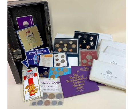 ASSORTED COLLECTABLE COIN SETS comprising cased The Coinage of GB & NI, dated 2 x 1970, 2 x 1971 and 2 x 1980, cased UK Proof