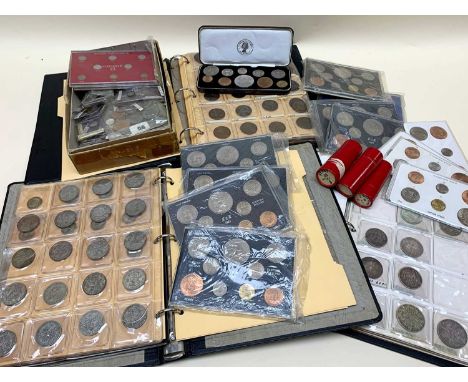 LARGE COLLECTION OF GREAT BRITAIN PRE DECIMAL COINS, including albums of crowns, cased 1953 Elizabeth II specimen coin set, s