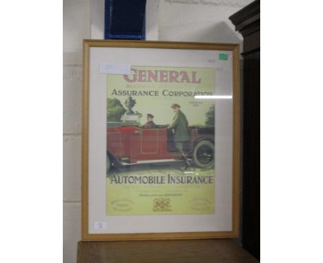 VINTAGE POSTER “GENERAL ASSURANCE CORPORATION AUTOMOBILE INSURANCE”