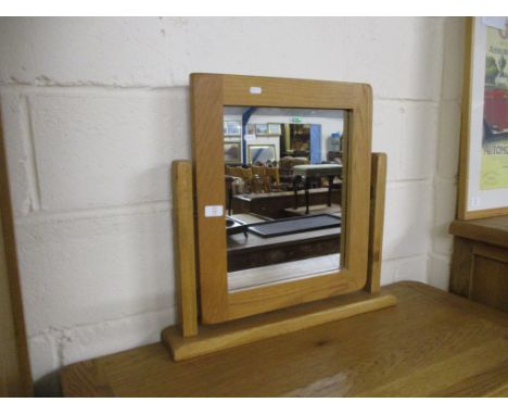 LIGHT OAK DRESSING TABLE MIRROR, 59CM WIDE