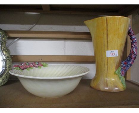 CLARICE CLIFF BOWL AND CLARICE CLIFF JUG