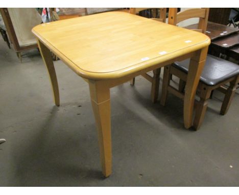 LIGHT WOOD KITCHEN TABLE, 86CM WIDE