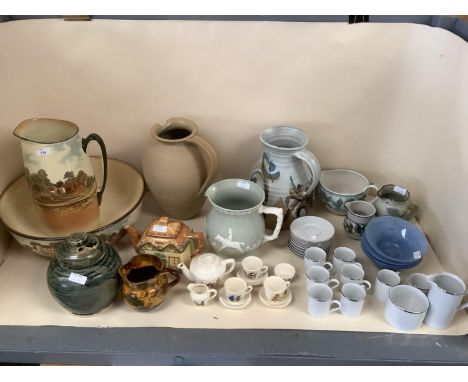 Quantity of China to include large modern jugs, platters, Spode Fortuna, Miniature tea set, Noddy:- Hello Mr Plod, Would you 