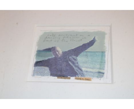 Kurt Jackson - watercolour"Self Portrait as a Dancing Pilgrim in Front of the Mount", signed and dated 2003, signed to verso,